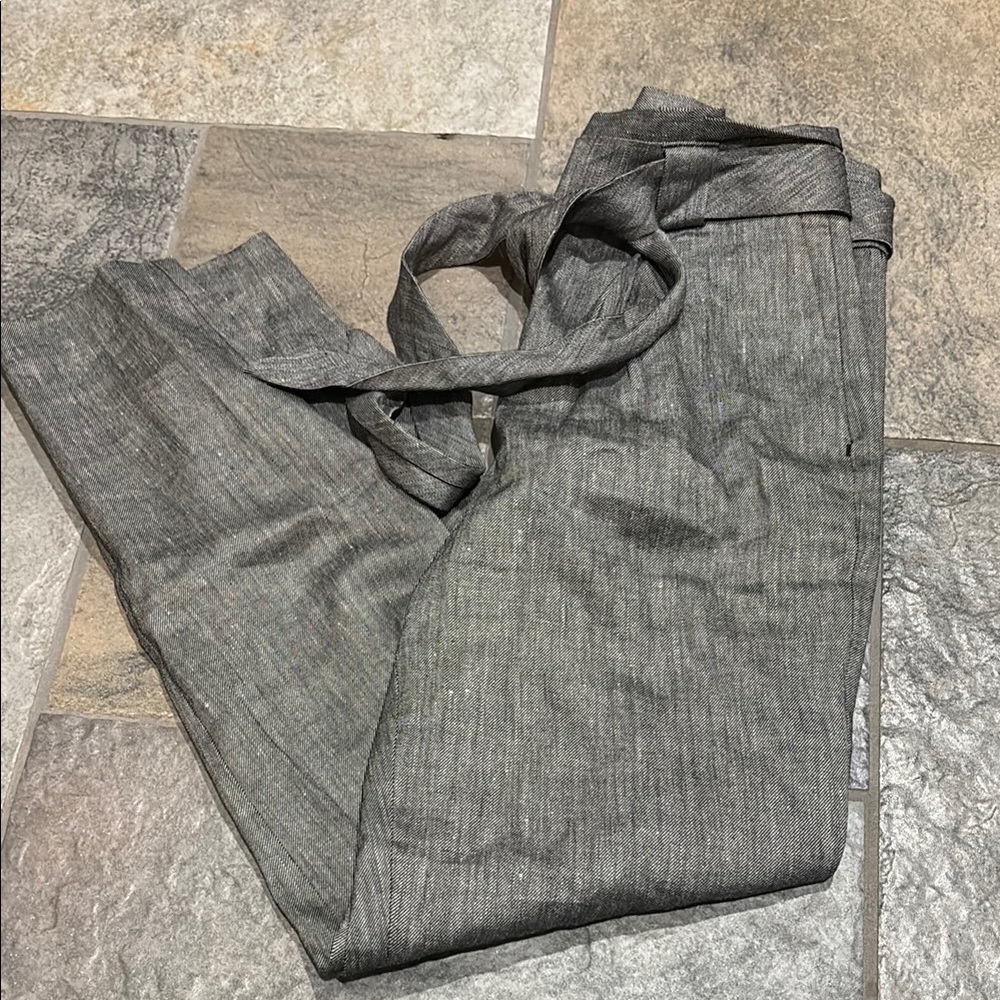 Express Womens Gray Pinstripe Wrap Pants